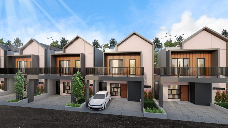 Rumah 2 lantai modern di Bungursari Lakeview dengan view danau alami
